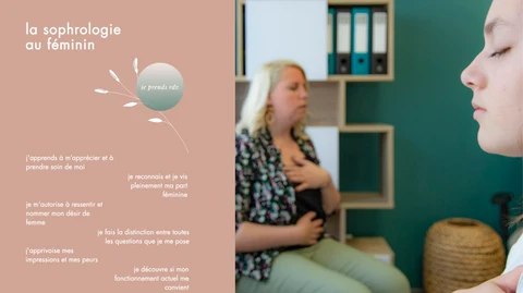 page du site de sophrologie avec texte et photo