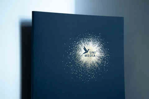 porte document bleu nuit et doré