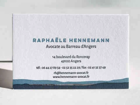 carte de visite en letterpress