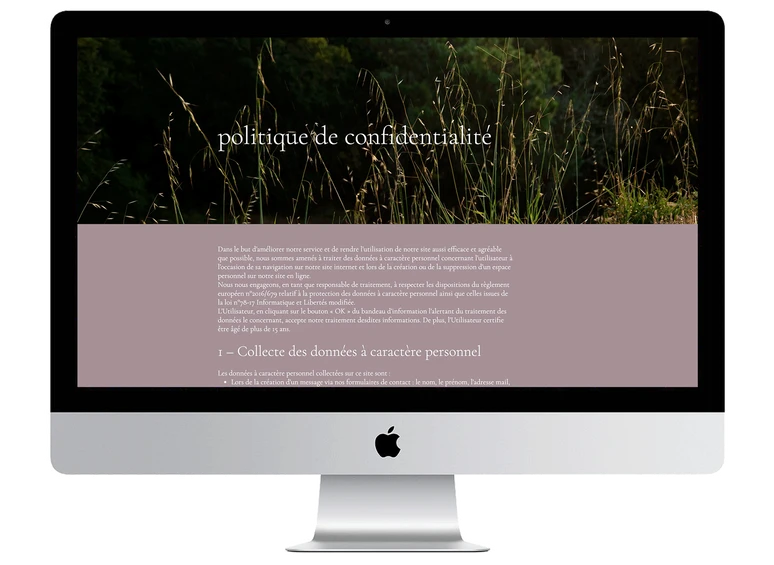 page de politique de confidentialité de site web
