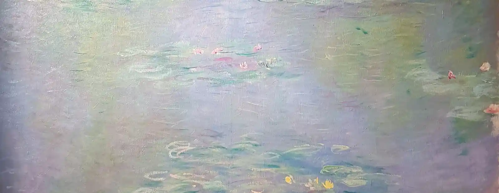 peinture de nymphéas bleu et mauve