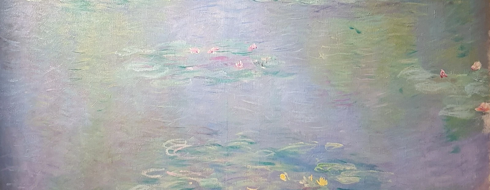 peinture de nymphéas bleu et mauve