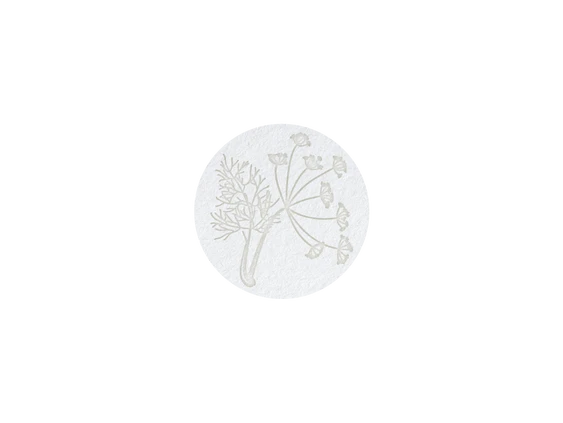 etiquette ronde avec dessin de fleur