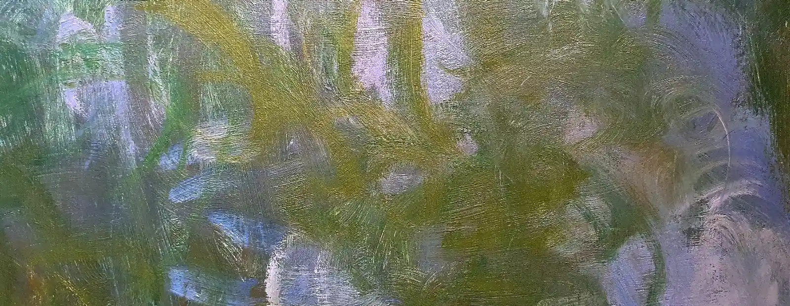 peinture de plantes vertes et violettes