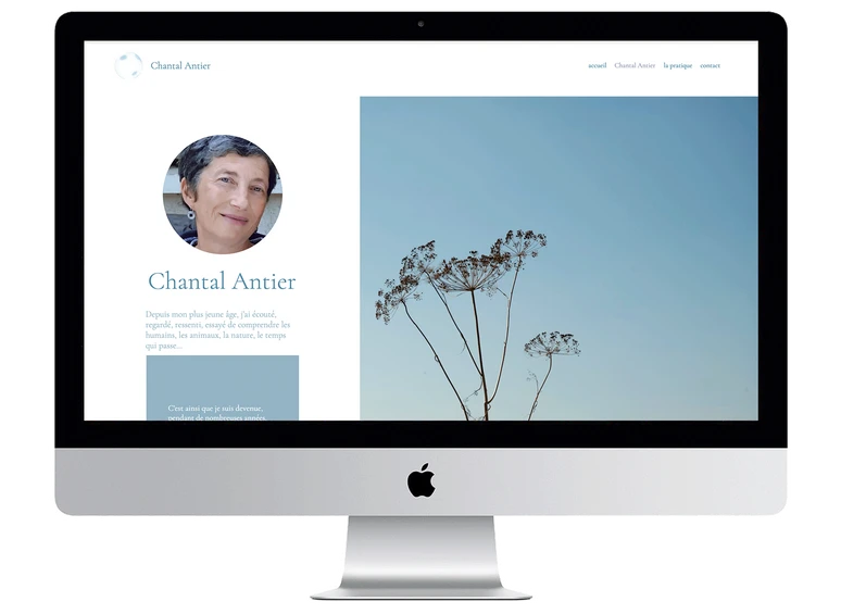 page de portrait sur site web